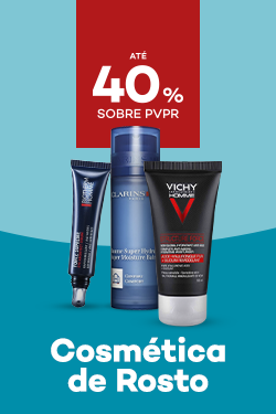 Cosm&eacute;tica de Rosto com destaque promocional de at&eacute; 40% sobre pre&ccedil;o de Venda ao P&uacute;blico Recomendado